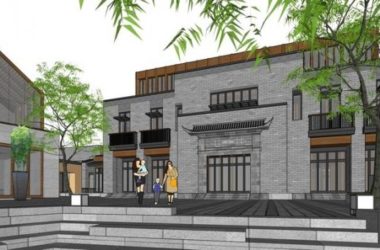 SketchUp Business Model: Multi-Story Chinese-Style Commercial Street Design-BIM WORLD