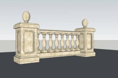 European-Style Railing Components in SketchUp Material Models-BIM WORLD