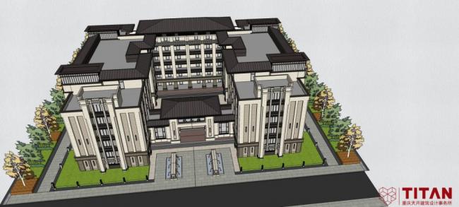 Wright-Style Multi-Story School Building Model | Classical Educational Architecture in SketchUp