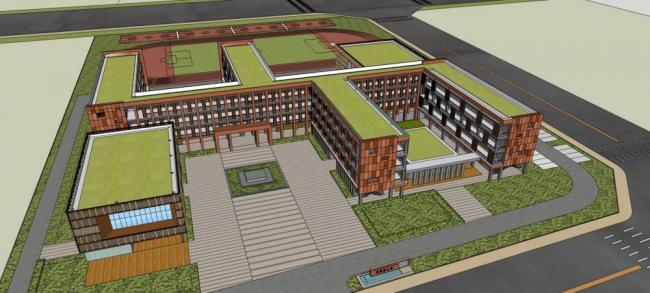 Modern Multi-Story Primary School Model | Educational and Teaching Building in SketchUp