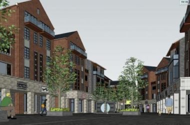 SketchUp Business Model: Napo Tourism International Trade City Featuring Multi-Story Commercial Buildings in New Chinese and Republic of China Styles-BIM WORLD