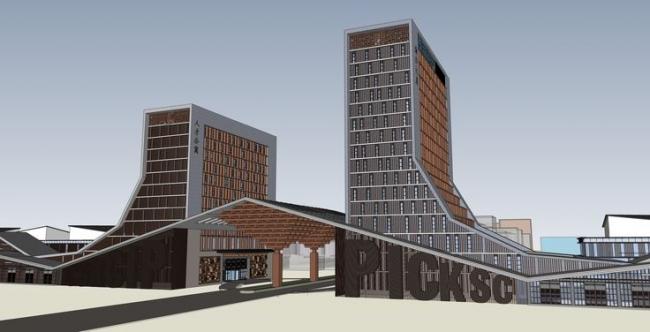 SketchUp Residential Model: Modern Multi-Story High-Rise Mixed-Use Apartment Building