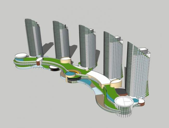 Modern High-Rise Office Building SketchUp Model