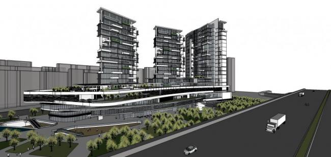 Modern High-Rise Commercial Office Building SketchUp Model