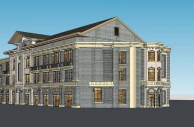 SketchUp Business Model: Multi-Story Commercial Building in Traditional Chinese Style-BIM WORLD