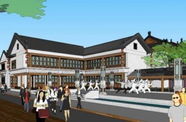 SketchUp Business Model: Multi-Story Chinese-Style Liquor Culture Commercial Street-BIM WORLD