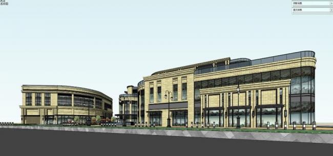 Simplified European Neoclassical Multi-Story Commercial Architecture | SketchUp Business Model Full Overview