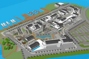 SketchUp Business Model: Multi-Story Commercial Street with New Chinese Style at Lake Center-BIM WORLD