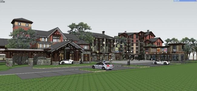 SketchUp Business Model: Multi-Story Residential Buildings with Ground-Floor Commercial Spaces in British Classical and Nordic Styles