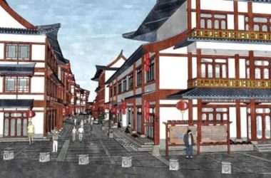 SketchUp Business Model: Multi-Story Chinese-Style Commercial Street in Dezhou Dongzi Lane-BIM WORLD