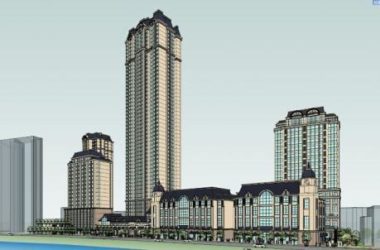 SketchUp Model of a French Classical High-Rise: Residential, Office, Mixed-Use with Ground Floor Retail-BIM WORLD