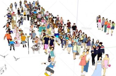 SketchUp Material Pack: 2D Character Scenery for Beach Vacation and Tourism Scenes-BIM WORLD