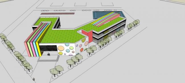 Modern Multi-Story School and Kindergarten Model in SketchUp