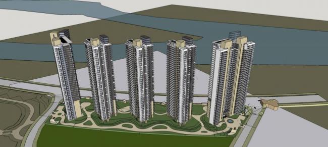 SketchUp Residential Models: Modern High-Rise Commercial and Residential Communities
