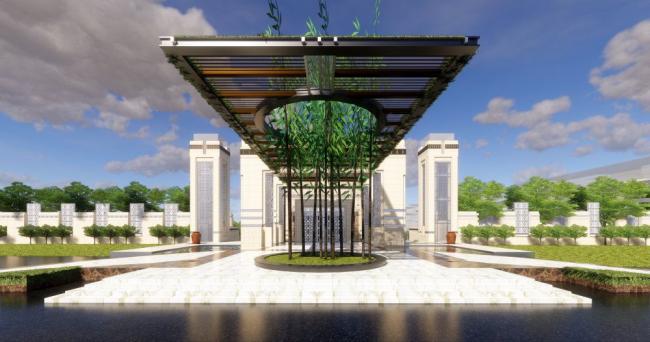SketchUp Business Model: Multi-Story Neoclassical Commercial Club Design
