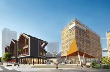SketchUp Business Model: Modern Multi-Story Mountain Commercial Street Design-BIM WORLD