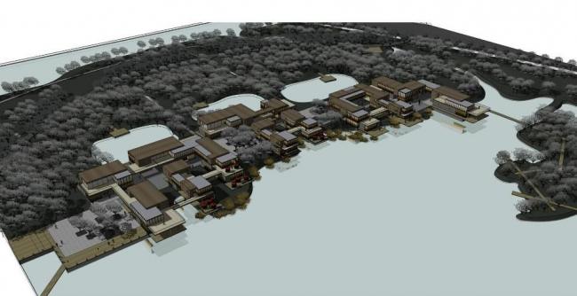 SketchUp Business Model: Multi-Story Bar Street with Modern Commercial Buildings