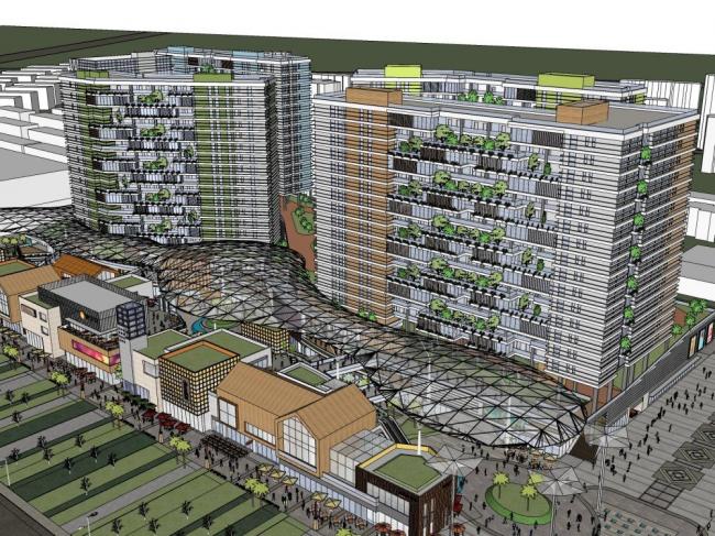 SketchUp Complex Model: Multi-Story High-Rise Mixed-Use Commercial and Modern Residential Building