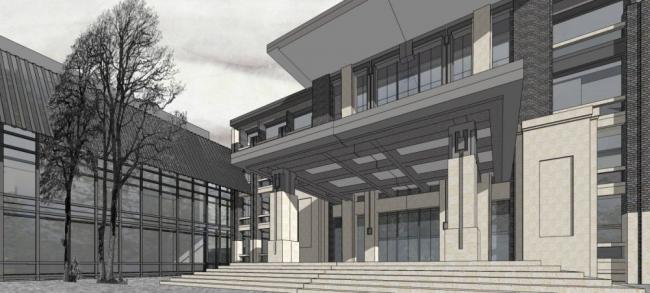 SketchUp Business Model: Multi-Story Commercial Club with Modern Chinese Design