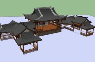 SketchUp Model of Ancient Chinese Architecture: Stage Design and Traditional Style-BIM WORLD