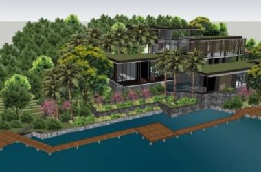 SketchUp Landscape Model: Villa with New Chinese-Style Garden Design-BIM WORLD