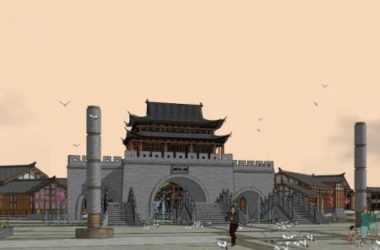 SketchUp Business Model: Multi-Story Commercial Street with Traditional Chinese Antique Architecture on Bachu Street-BIM WORLD