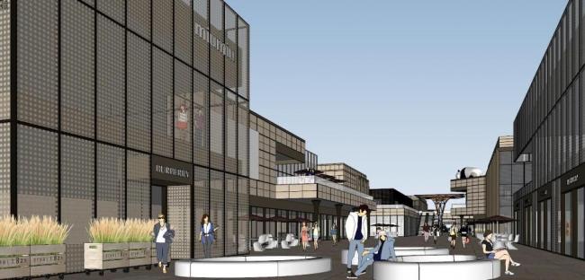 SketchUp Business Model: Modern Multi-Story Commercial Street Design