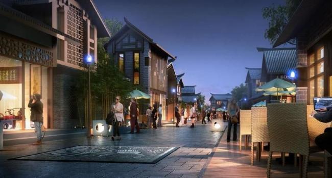 SketchUp Business Model: Chinese-Style Tongren Commercial Street Inspired by Taikoo Li