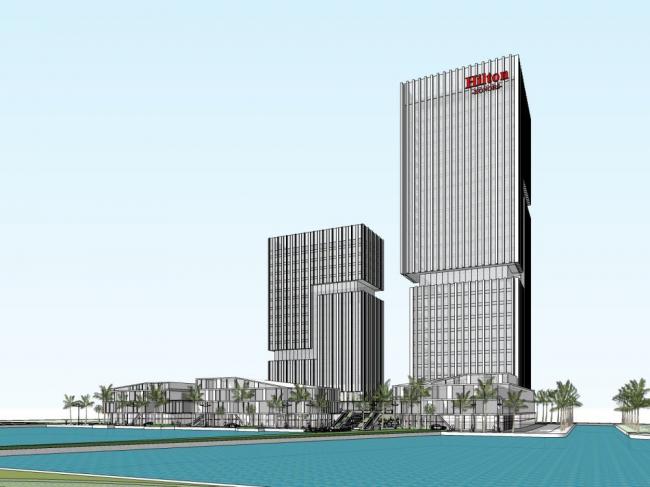 Modern High-Rise Hotel and Commercial Building Model in SketchUp