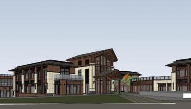 SketchUp Business Model: Vanke Oriental Legend’s Multi-Story Southeast Asian-Style Commercial Inner Street-BIM WORLD