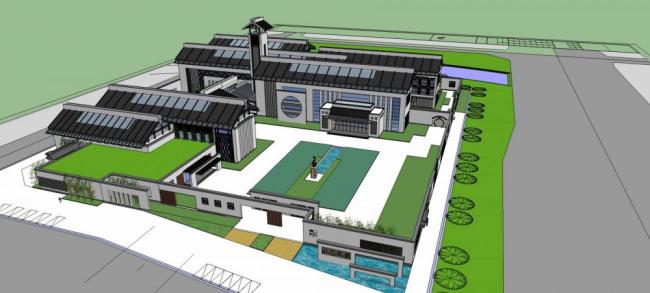 SketchUp Cultural Model: Multi-Story Artist Exhibition Hall Inspired by Chinese Architecture