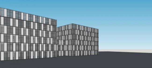 Modern Multi-Story Office Building Model in SketchUp