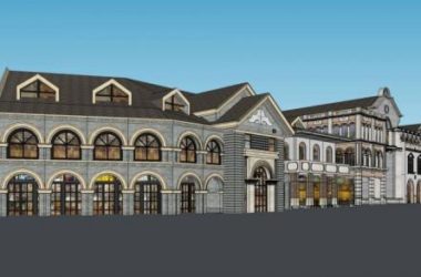 SketchUp Business Model: Multi-Story Commercial Street in Traditional Chinese Style-BIM WORLD
