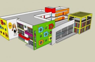 Modern Multi-Story Kindergarten and Educational Building | SketchUp School Model-BIM WORLD