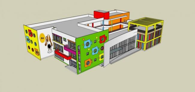 Modern Multi-Story Kindergarten and Educational Building | SketchUp School Model