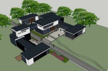 SketchUp Business Model: Modern Multi-Story Commercial Club Design-BIM WORLD