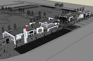 SketchUp Business Model: Multi-Story Commercial Street in Modern Chinese Style-BIM WORLD