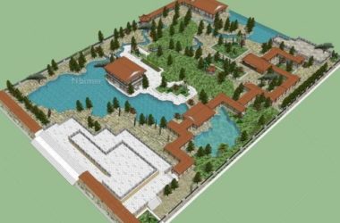 SketchUp Landscape Design: Chinese-Style Park with Garden and Water Features-BIM WORLD
