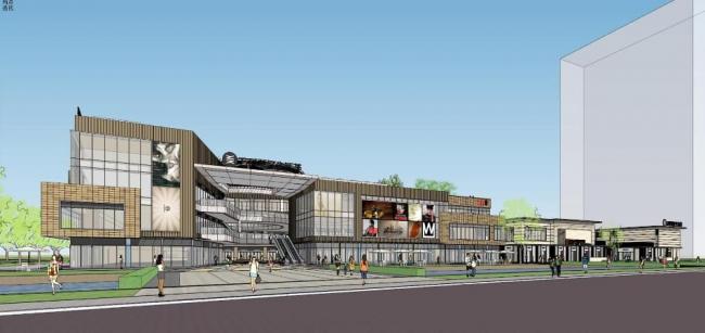 SketchUp Business Model: Modern Multi-Story Commercial Building at Sunan Vanke Lake West, Suzhou, Jiangsu