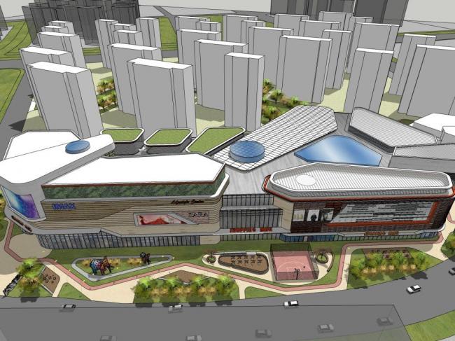Modern Multi-Story Commercial Complex Designed in SketchUp