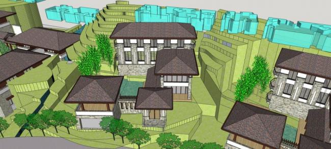 Tangfeng Resort: Multi-Story Chinese-Style Hotel SketchUp Model