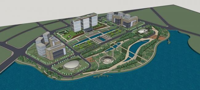 High-Rise Benxi Government Office Building: Modern Administrative and Office Space in SketchUp Model
