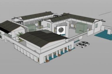 SketchUp Hotel Model: Multi-Story Conference Center and Office with Chinese-Inspired Design-BIM WORLD