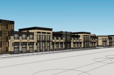 SketchUp Business Model: Multi-Story Commercial Street with Neoclassical Entrance-BIM WORLD