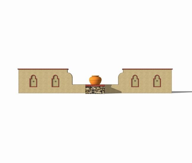 SketchUp Material Model: European Landscape Wall Components