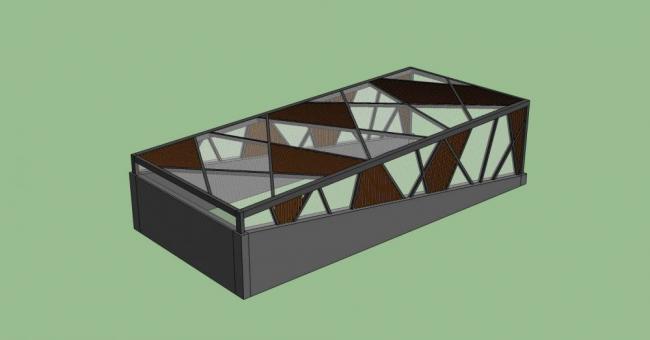 SketchUp Material Model: Garage Entrance Components and Materials