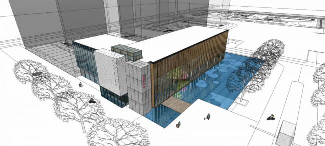 SketchUp Business Model: Multi-Story Clubhouse and Modern Commercial Building Design