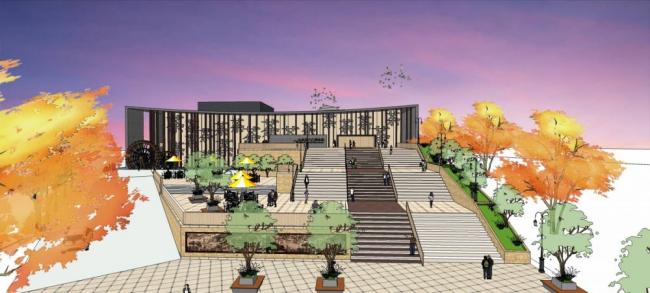 SketchUp Cultural Model: Modern Multi-Story Tea Culture Museum Architecture