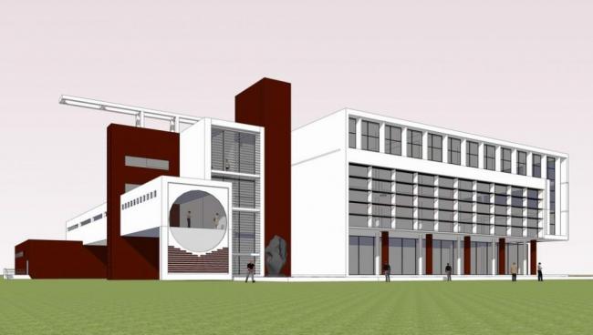 Modern Multi-Story University Library Cultural Model in SketchUp