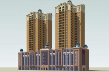 SketchUp Residential Model: Hui Islamic High-Rise with Commercial Ground Floor and Classical Architecture-BIM WORLD